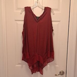 Simply Vera Vera Wang Deep Red Sleeveless Blouse
